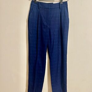 Nine West blue checkered modern fit straight leg dress pants size 4